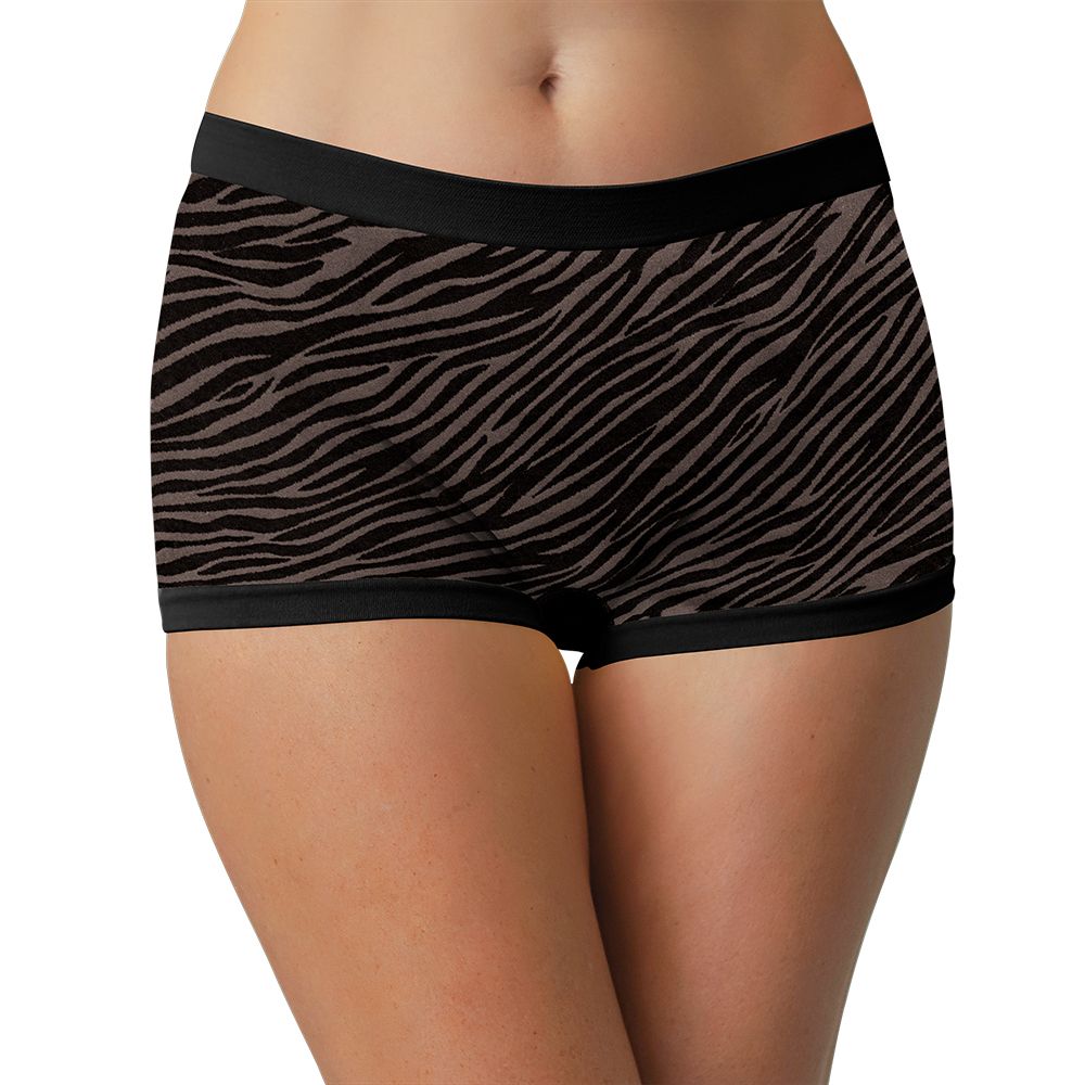 Love Libby Panties Zebra Print Seamless Tag Free Boyshort — back view