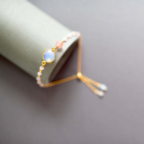 PARKEN JEWELRY Opal Quartz Adjustable Gemstone Bracelet