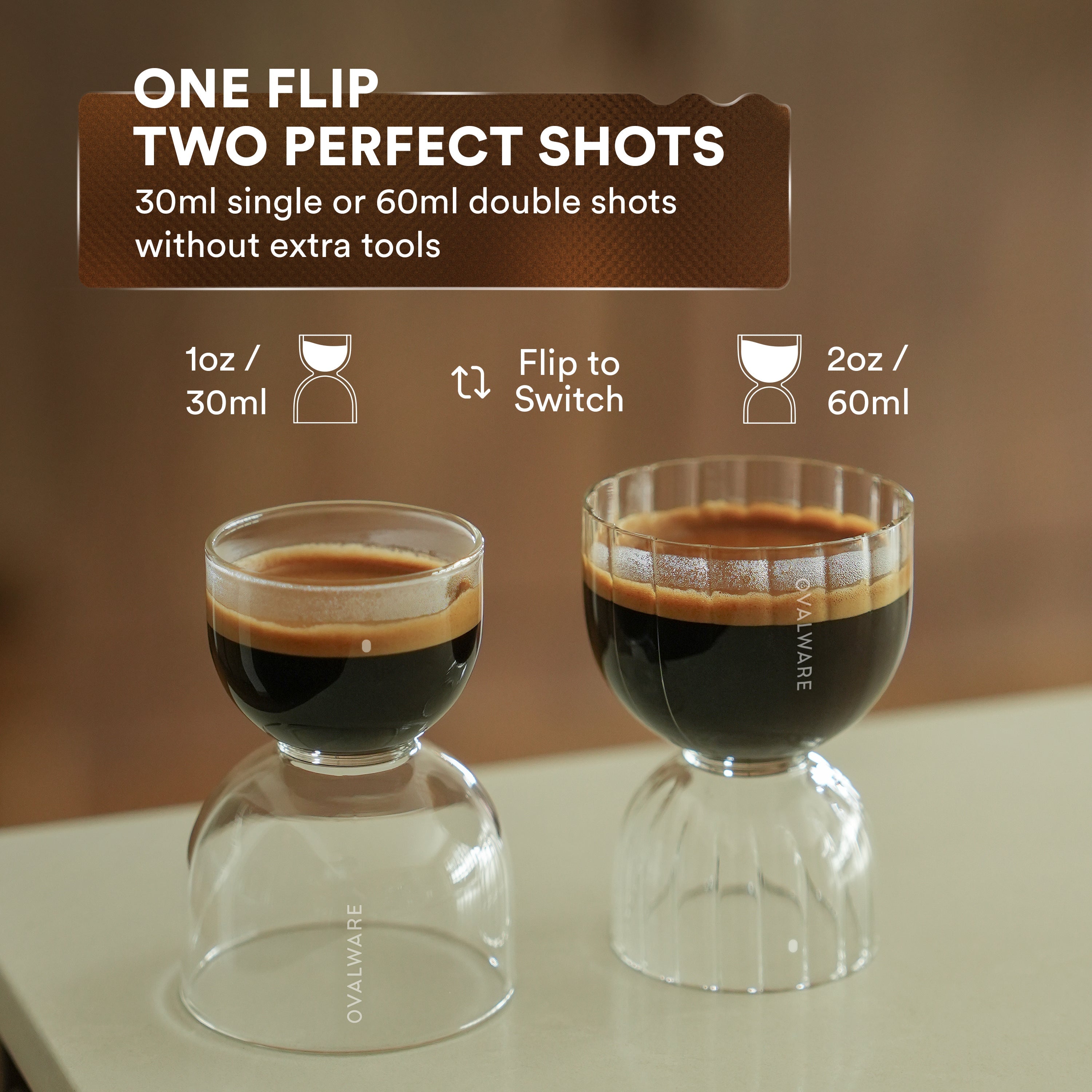 Espresso Shot Glass (Set of 2) – Ovalware, view 2