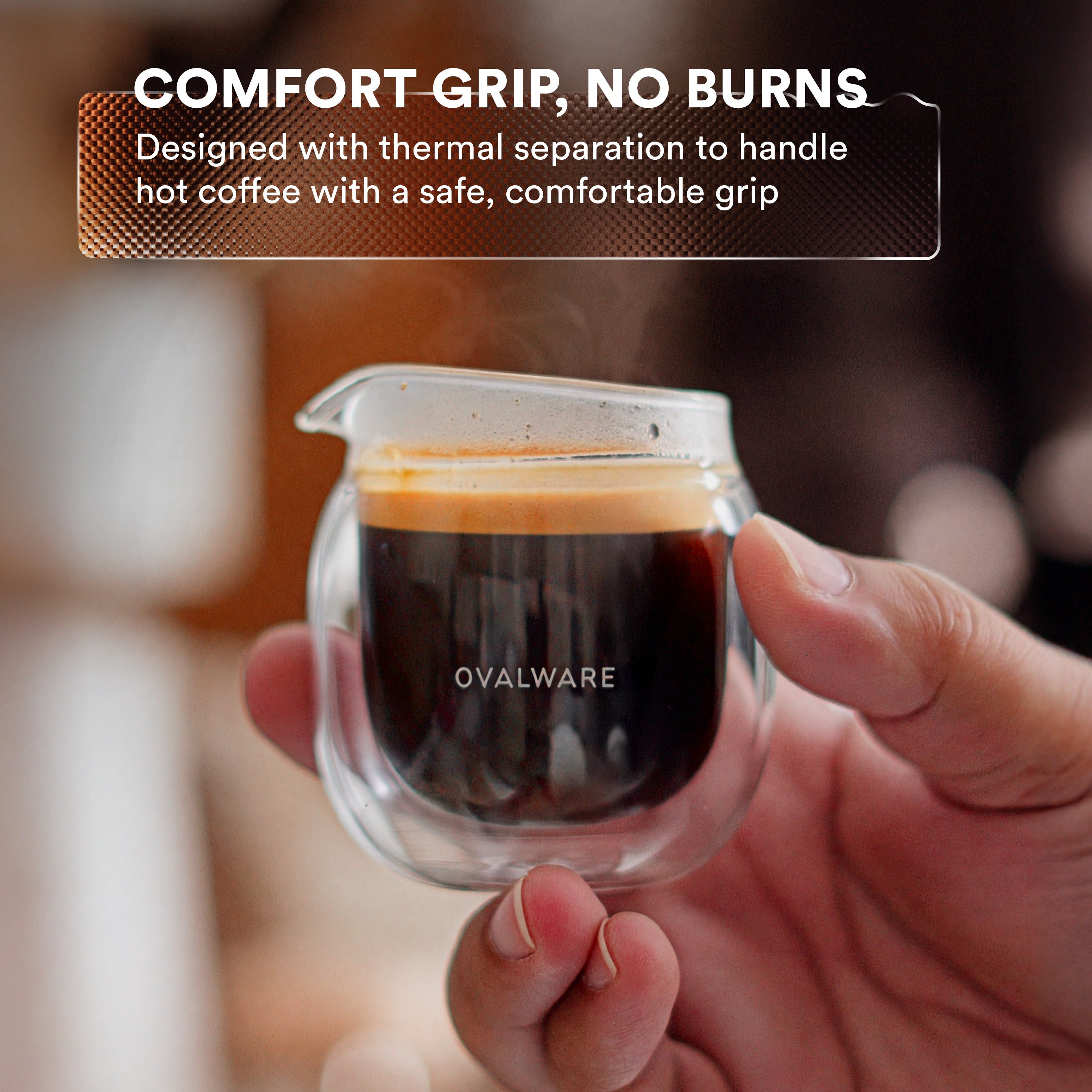 Double Wall Espresso Pouring Glass (Set of 2) – Ovalware, view 3