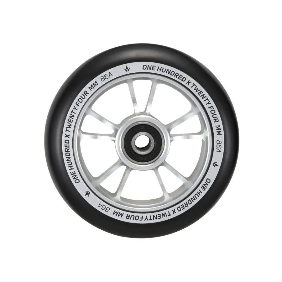 Envy Scooter Wheel 100mm - Silver/Black (Pair) by Skates USA