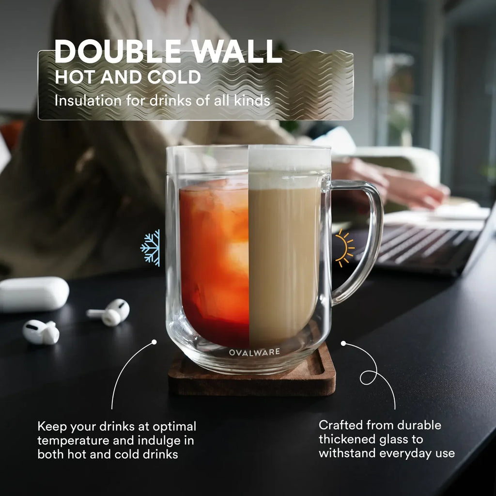 Double Wall Mug - 500ml/17oz (Set of 2) – Ovalware, view 7
