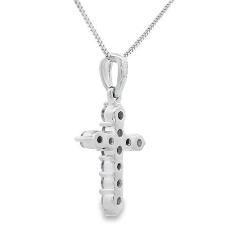 .23ct Diamond Cross Religious Pendant 14KT White Gold