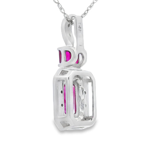 .82ct Ruby Diamond Fashion Pendants 14KT White Gold