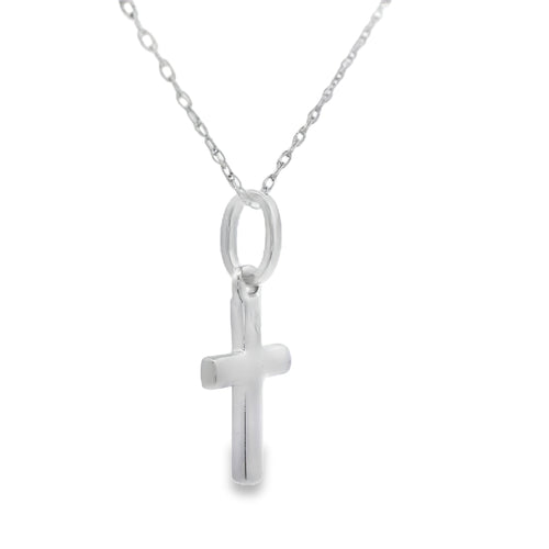 .05ct Diamond Cross Religious Pendant 14KT White Gold