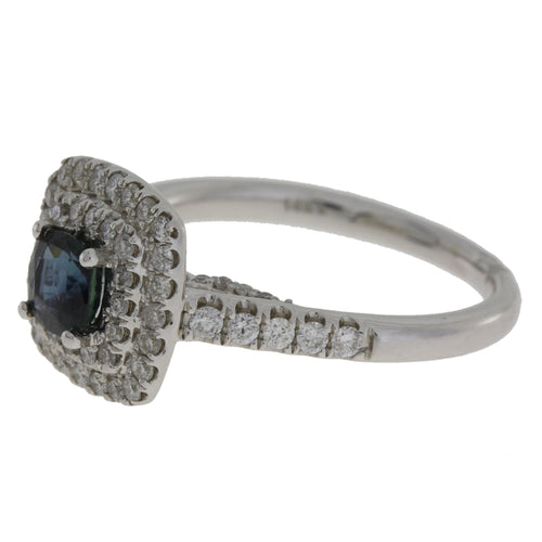 1.22ct Sapphire Diamond Ring 14KT White Gold