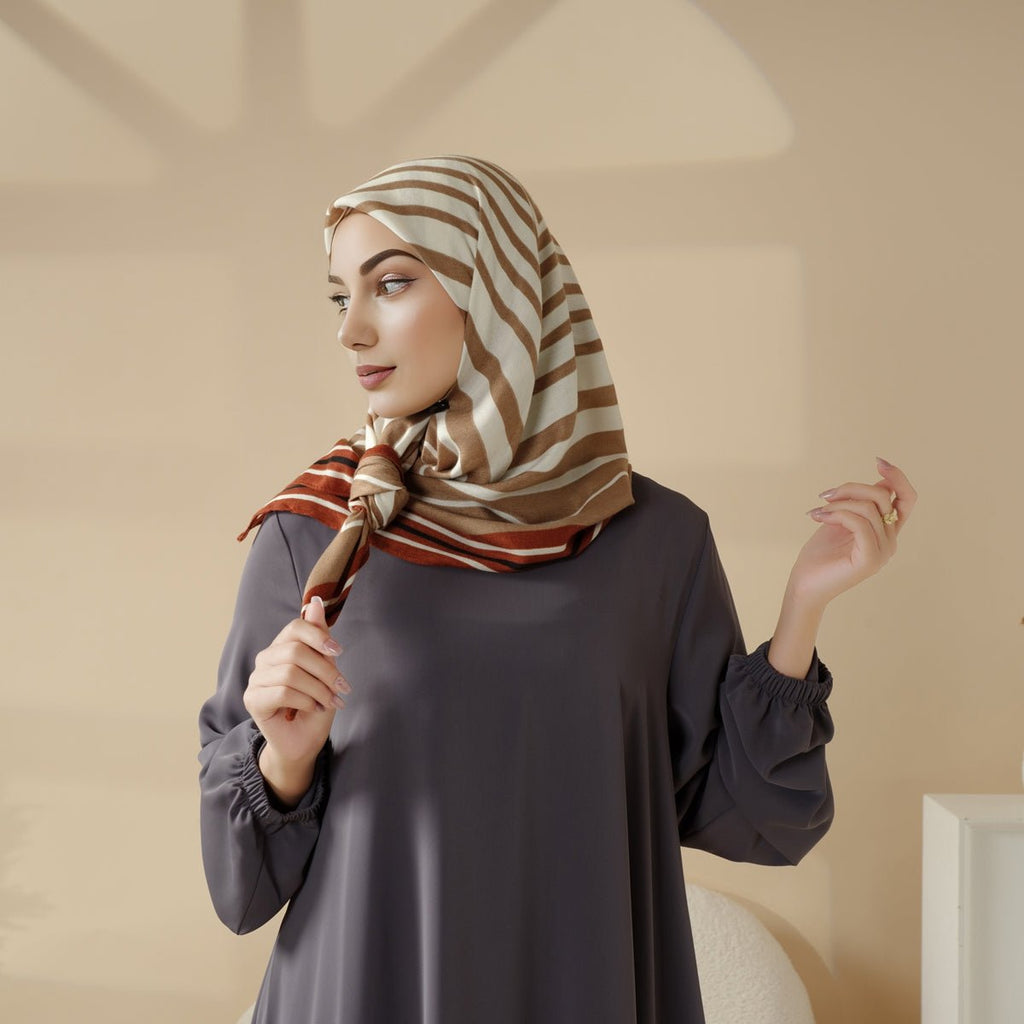 Mariam's Collection Imitation Cashmere Square Hijab (MH091) — Mariam's Collection branding close-up