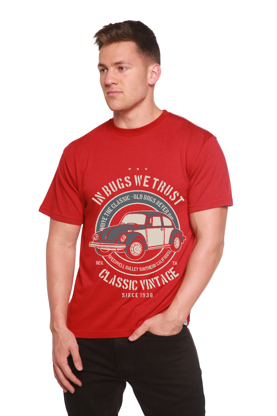 Spun Bamboo In Bugs We Men's Bamboo Viscose/Organic Cotton Short Sleeve Graphic T-Shirt — feature highlight