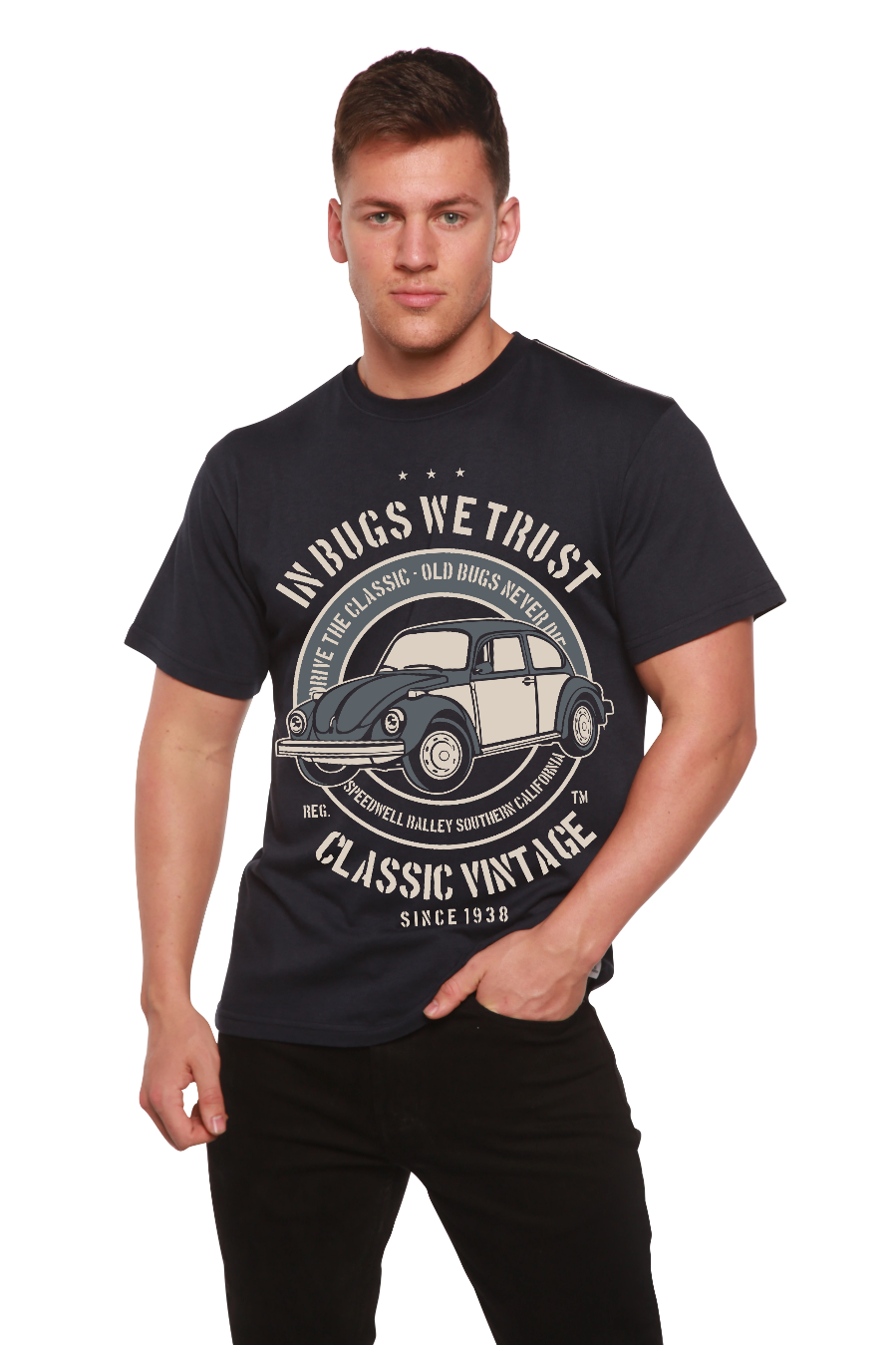 Spun Bamboo In Bugs We Men's Bamboo Viscose/Organic Cotton Short Sleeve Graphic T-Shirt — comparison shot