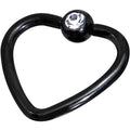 BodyCandy 16G 3/8 Clear Black Anodized Titanium Heart Closure Captive Ring — main product shot