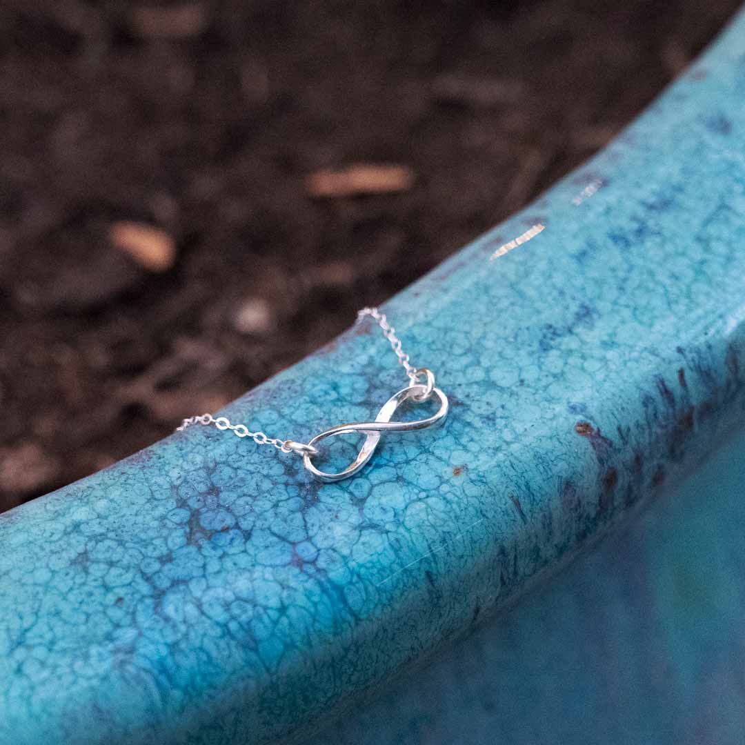 Princess Awesome & Boy Wonder Infinity Necklace — construction detail