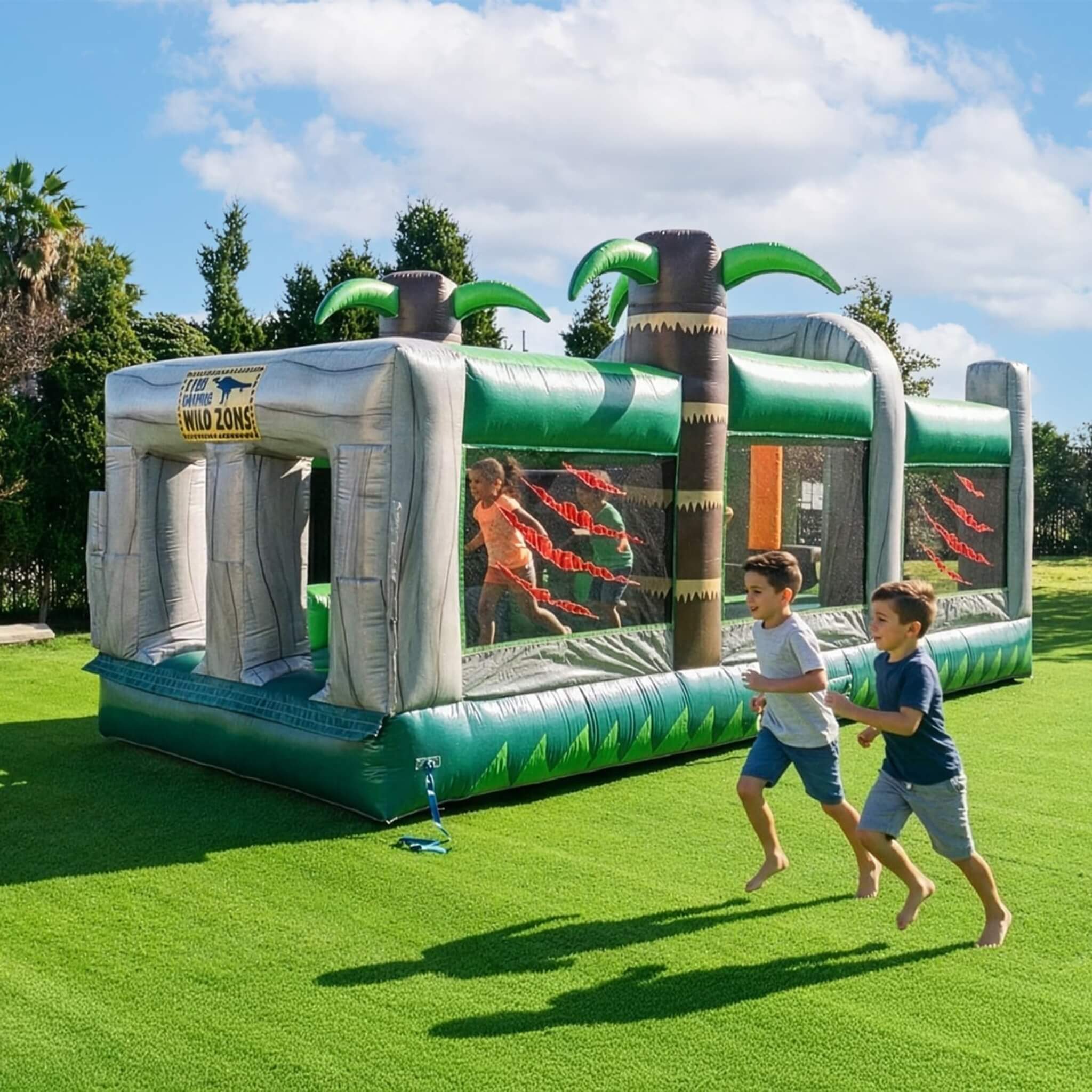 20FT Inflatable Dinosaur Obstacle Course With Blower (SAK90817) – SAKSBY WHOLESALE, view 3