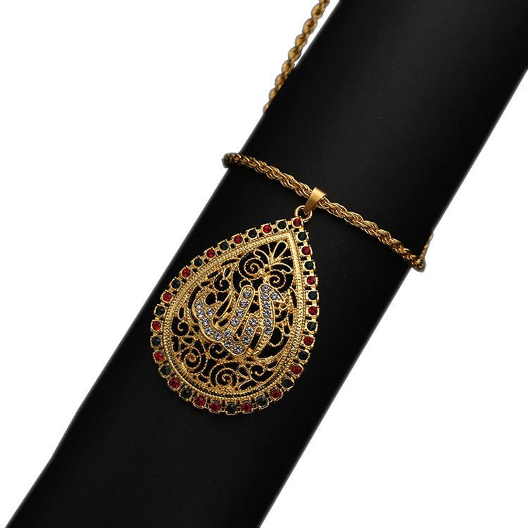 Mariam's Collection Intellectual And Elegant Ethnic Style Golden Pendant(MAC231)(WITH GIFT BOX) — lifestyle worn / used context