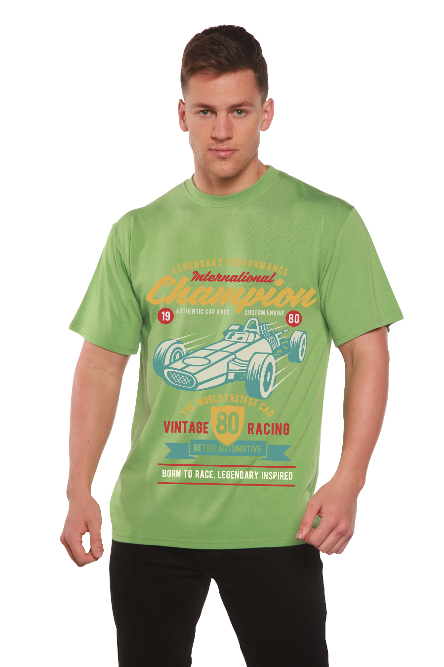 Spun Bamboo International Champion Men's Bamboo Viscose/Organic Cotton Short Sleeve Graphic T-Shirt — back view