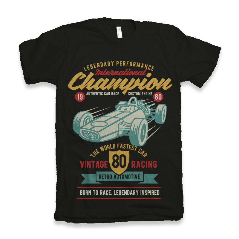 Spun Bamboo International Champion Men's Bamboo Viscose/Organic Cotton Short Sleeve Graphic T-Shirt — detail close-up