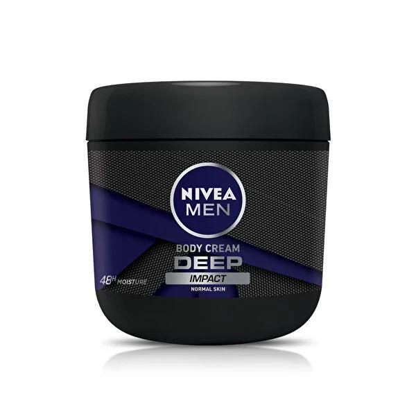 Nivea Men Deep: 400ml Hand & Body Lotion - Moisturizing Cream with Woody Spicy Scent for Normal Skin - Long Lasting Hydration