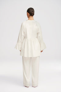 Iqra White Loose Button Down Tunic Clothing Veiled 