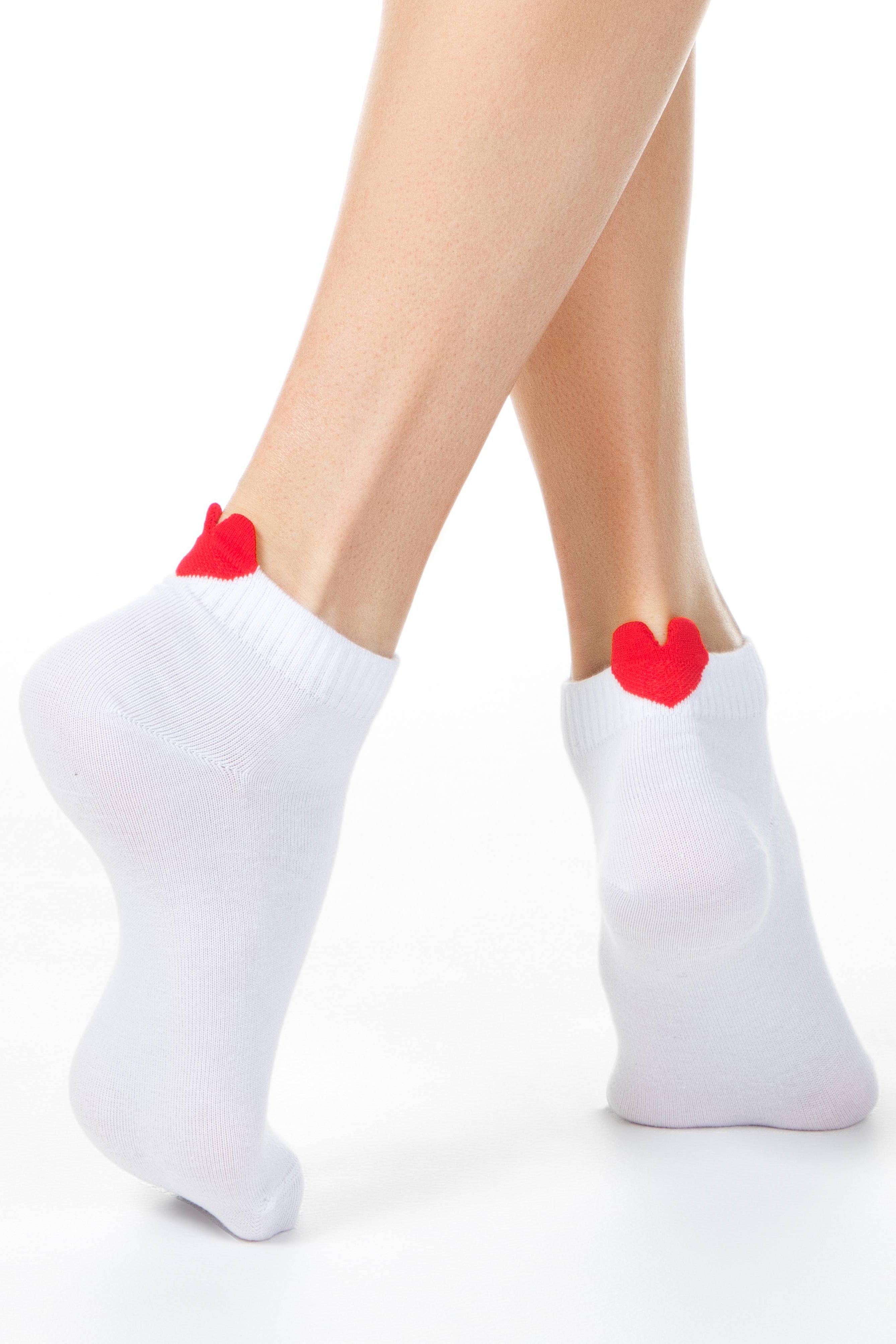 TheRanok.com Cotton Ankle Socks Conte Active - 221 Picot Heart — main product shot