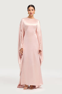 Iridescent Butterfly Inner Tie Abaya - Pink Pearl Abayas Veiled 