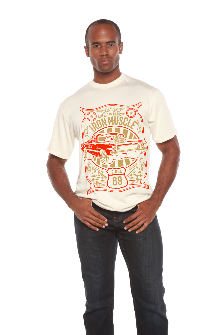 Spun Bamboo Iron Muscle Men's Bamboo Viscose/Organic Cotton Short Sleeve Graphic T-Shirt — color detail