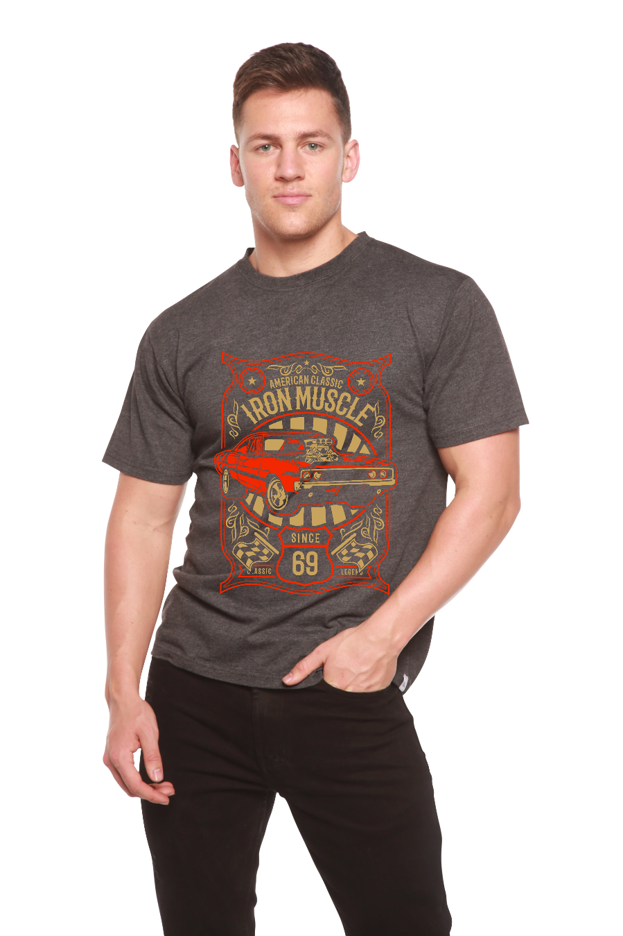 Spun Bamboo Iron Muscle Men's Bamboo Viscose/Organic Cotton Short Sleeve Graphic T-Shirt — alternative angle