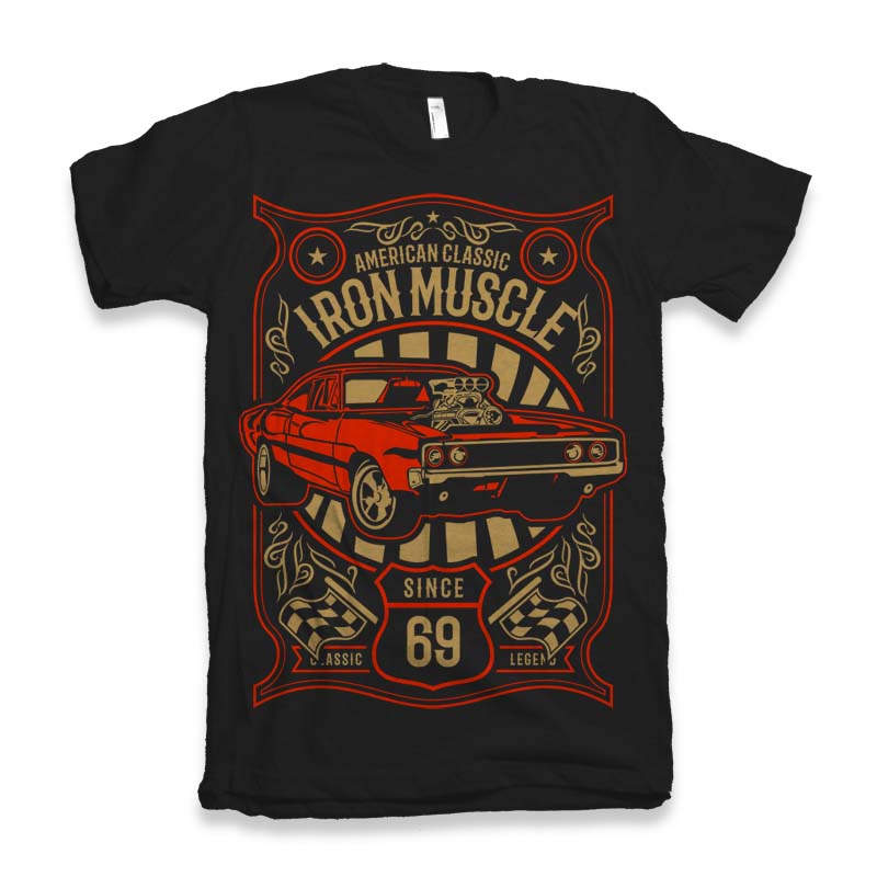 Spun Bamboo Iron Muscle Men's Bamboo Viscose/Organic Cotton Short Sleeve Graphic T-Shirt — detail close-up