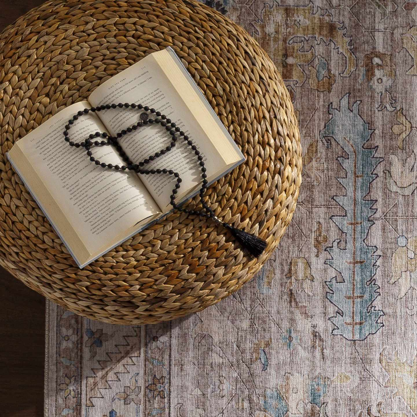 Kaumakani Knitted Jute Round Pouf – Boutique Rugs, view 6