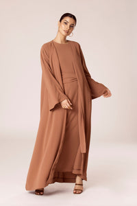 Isabella Open Abaya - Mushroom Veiled Collection 