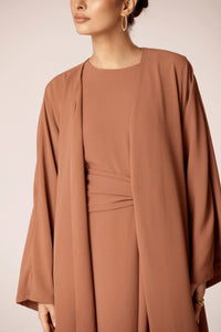 Isabella Open Abaya - Mushroom Veiled Collection 
