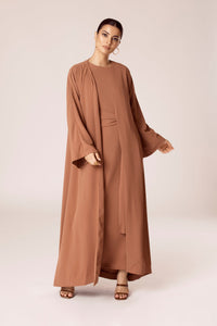 Isabella Open Abaya - Mushroom Veiled Collection 