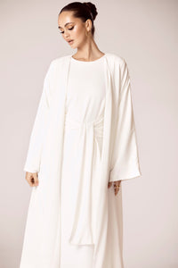 Isabella Open Abaya - White Veiled Collection 