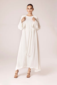 Isabella Open Abaya - White Veiled Collection 