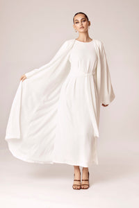 Isabella Open Abaya - White Veiled Collection 