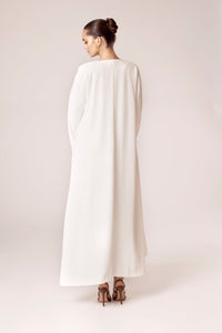 Isabella Open Abaya - White Veiled Collection 