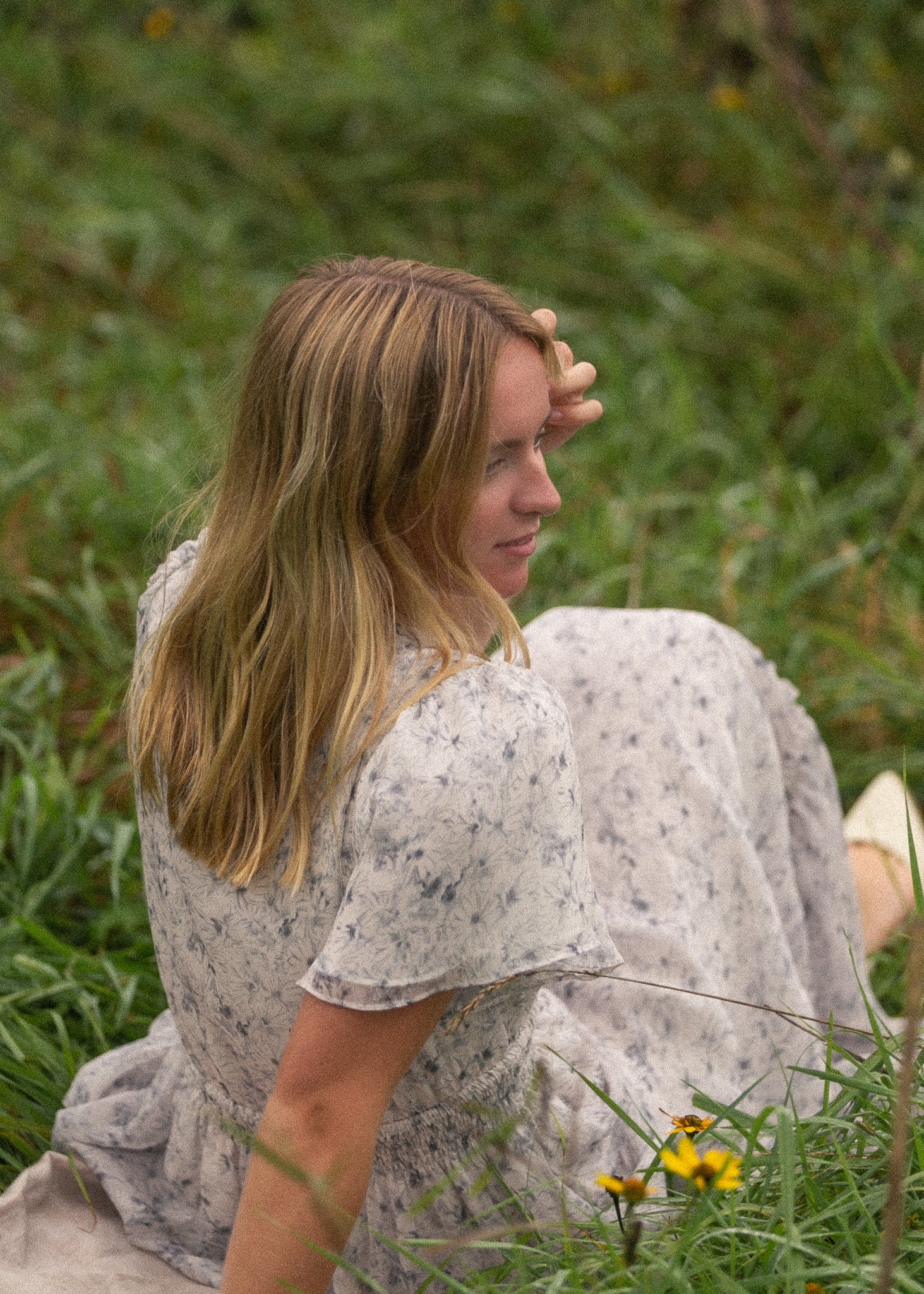 Inherit Co. Isabella Blue Floral V Neck Maxi Dress — lifestyle context