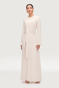 Isabella Tie Waist Maxi Dress - Stone Dresses Veiled Collection 