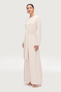 Isabella Tie Waist Maxi Dress - Stone Dresses Veiled Collection 