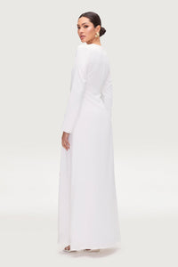 Isabella Tie Waist Maxi Dress - White Dresses Veiled Collection 