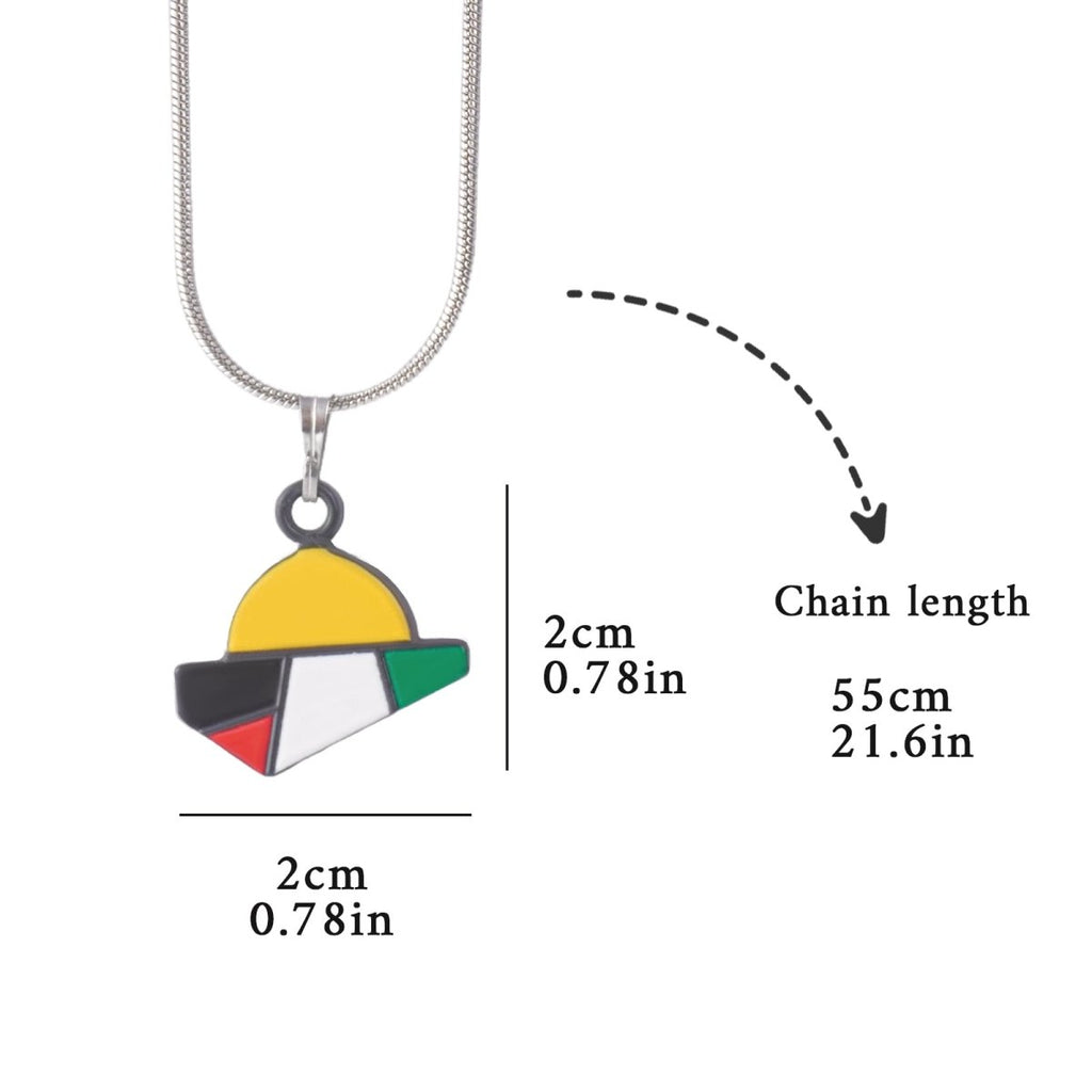 Mariam's Collection Islamic Geometric Pendants | Islamic Charms Pendants Collection (MAC271) — product on model