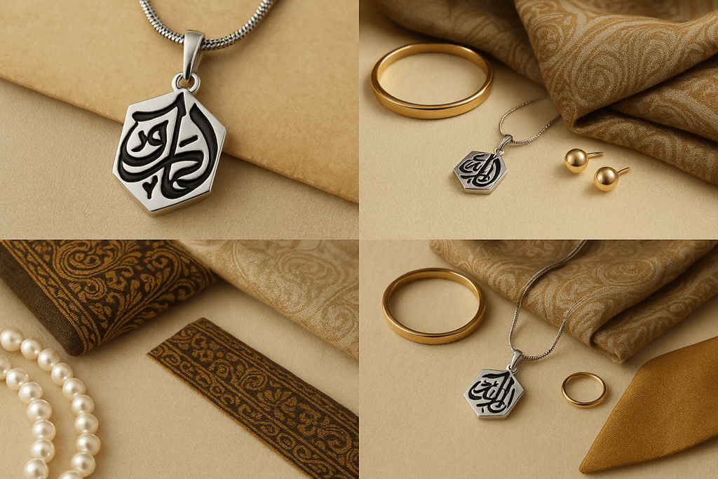 Mariam's Collection Islamic Geometric Pendants | Islamic Charms Pendants Collection (MAC271) — comparison shot