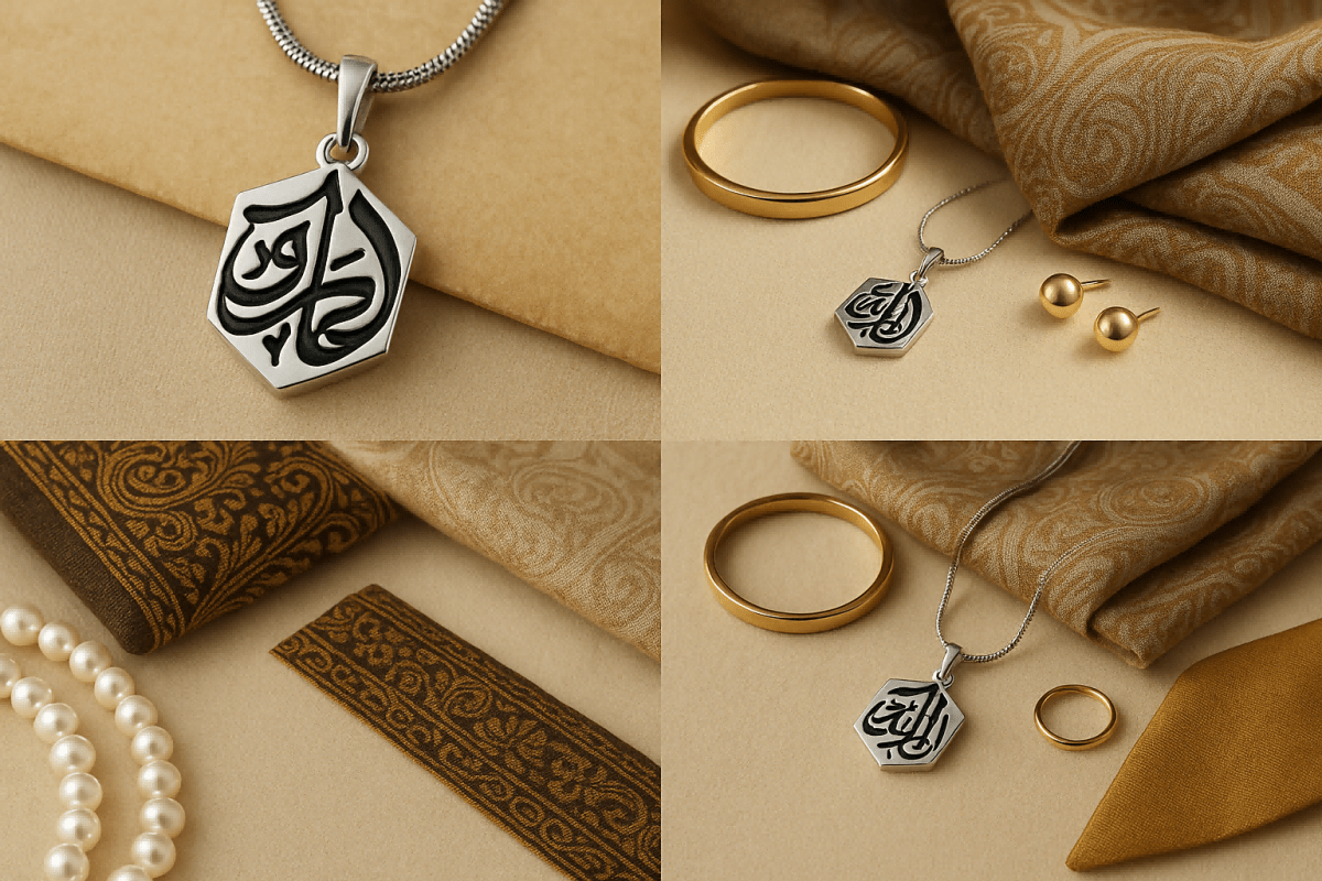 Mariam's Collection Islamic Geometric Pendants | Islamic Charms Pendants Collection (MAC271) — comparison shot