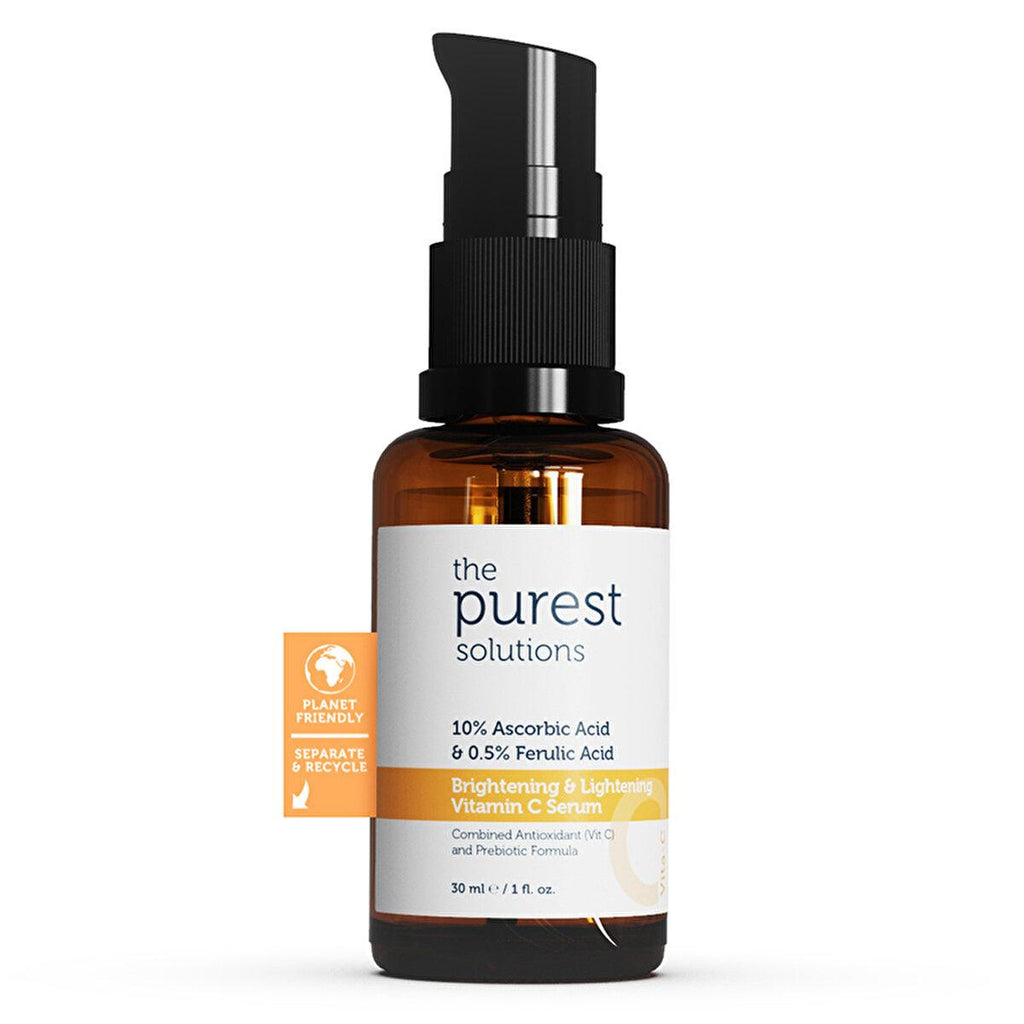 The Purest Solutions Vita-C Serum - 10% Vitamin C Anti-Aging Brightening Serum with Hyaluronic Acid and Ferulic Acid