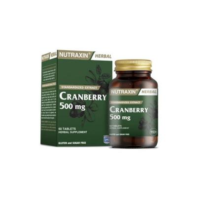 Nutraxin Cranberry Supplement 500mg - Urinary Tract Health Support for Women & Men - 60 Tablets, Vegan-Friendly & Allergen-Free