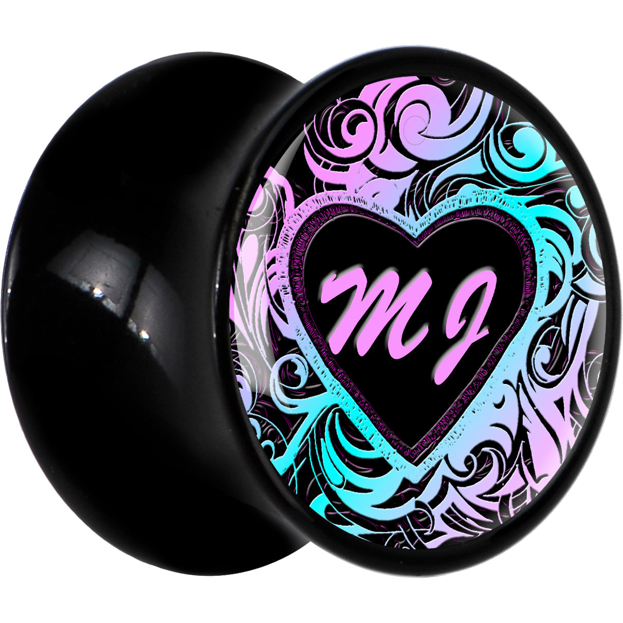 BodyCandy Custom Tribal Initial Acrylic Personalized Saddle Plug - buy 2 for a pair — lifestyle context