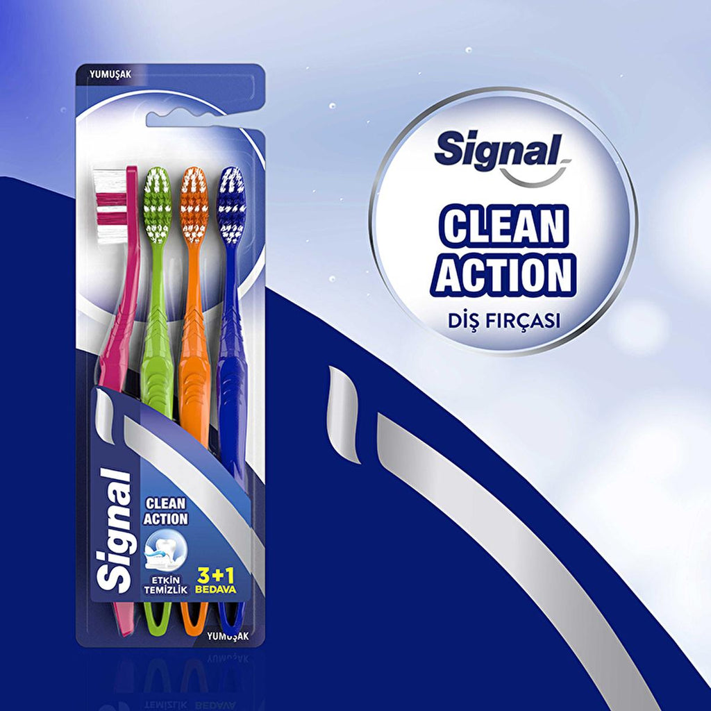 Signal Soft Bristle Manual Toothbrush - Gentle Oral Care, Ergonomic Design for Effective Teeth Cleaning