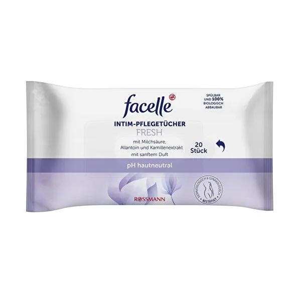 Facelle Intimate Hygiene Wipes - Gentle Genital Care for Sensitive Skin, 20 Count