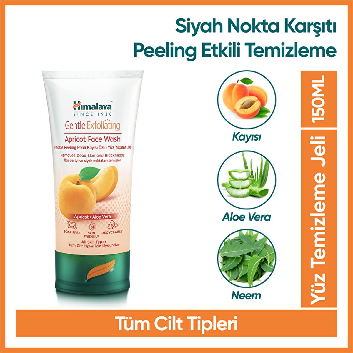 Himalaya Gentle Apricot Exfoliating Facial Cleansing Gel - Paraben Free Daily Face Wash for Sensitive Skin, Oil Control & Radiant Complexion