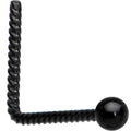 BodyCandy 2mm Ball End Black IP So Twisted L Shaped Nose Ring — main product shot