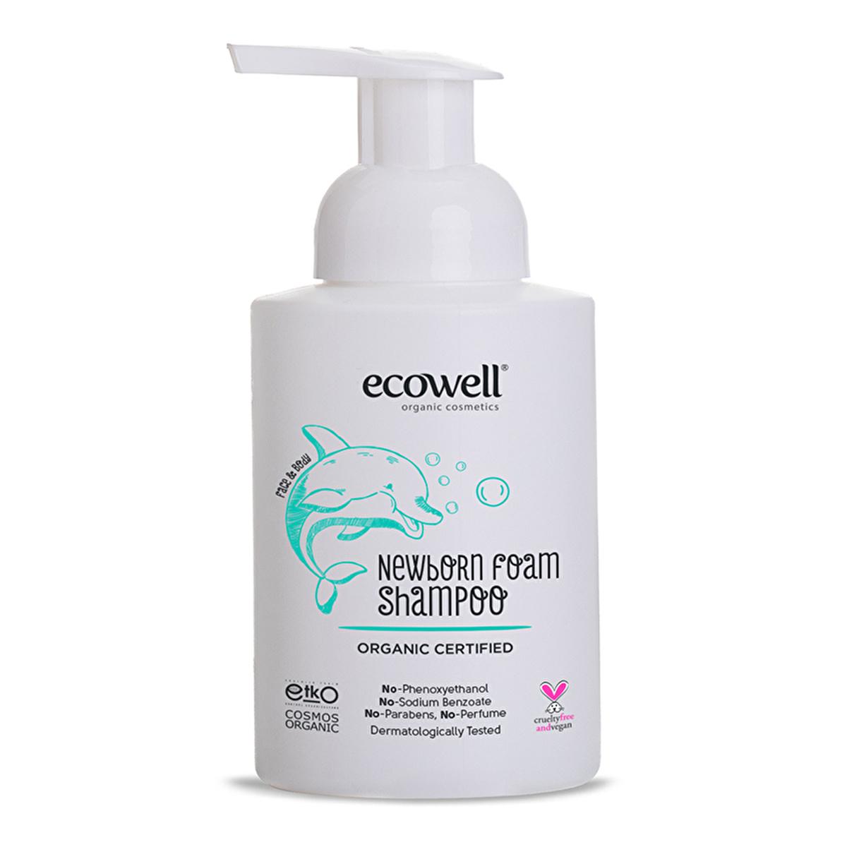 Ecowell Organic Baby Shampoo & Body Wash - Gentle, Fragrance-Free, Vegan & Cosmos Certified for Newborns