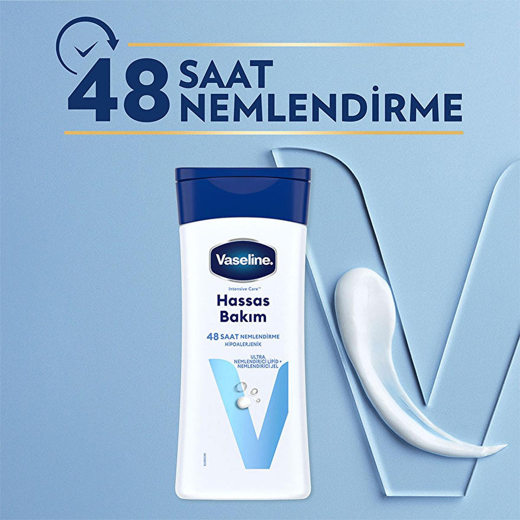 Vaseline Body Lotion for Dry and Sensitive Skin - 48 Hour Hydration, Hypoallergenic & Dermatologically Tested